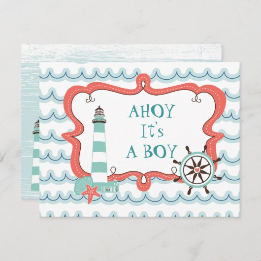 アホイティットアボーイベビーシャ航海のワー招待状 招待状 (正面/裏面)