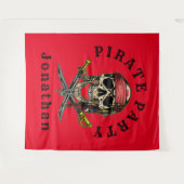 アホイパイレーツスカル背景 タペストリー (正面(横))