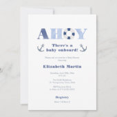 アホイベビーオンボードボーイ航海のベビーシャワー 招待状 (正面)