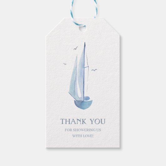 アホイボーイズアクアレルセーロボートブックスベビー感謝してい ギフトタグ (正面)