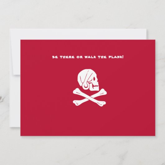 アホイマテイズパイレーツシップ子供の誕生日招待状 招待状 (裏面)