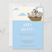 アホイマテイパイレーツをテーマにした誕生日 招待状 (正面)