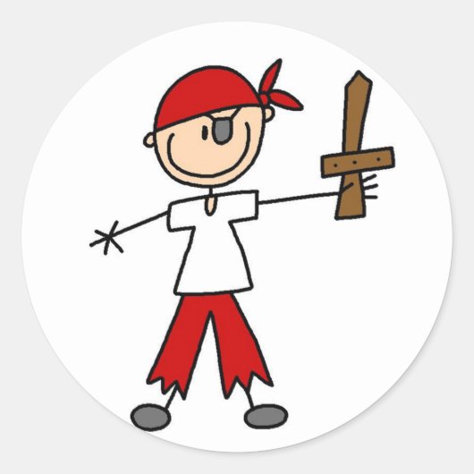 アホイマテイ海賊ステッカー ラウンドシール (正面)