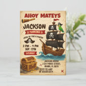 アホイマテイ海賊誕生日パーティーへの招待 招待状 (スタンド正面)