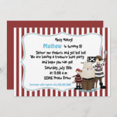 アホイマテイ-ピレート誕生日パーティーの招待状-r n w 招待状 (正面/裏面)