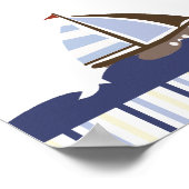 アホイメイトパーソナライズされたクジラ赤ちゃんシャワーバナー ポスター (角)