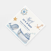 アホイモダンボーイ帆船ベイビーシャワー スタンダードランチョンナプキン (角)