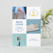 アホイリトルボーイフォトコラージュいかりブルー誕生 案内状 (スタンド正面)