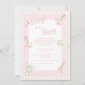 アホイ女の子だ航海のよ\赤ちゃんシャワー招待状 招待状 (正面)