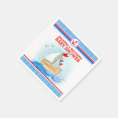 アホイ少年の赤ちゃんシャワー航海のボートの水色 スタンダードカクテルナプキン