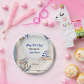 アホイ男の子の赤ちゃん航海のシャワーテーマ ペーパープレート (パーティー)