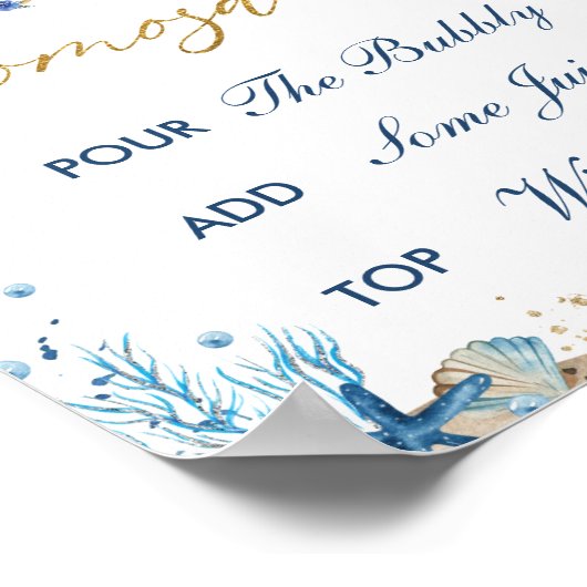 アホイ男の子の赤ちゃん航海のシャワー桃佐バー ポスター (角)