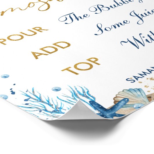 アホイ男の子の赤ちゃん航海のシャワー桃佐バー ポスター (角)