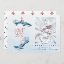 アホイ男の赤ちゃん誕生発表 招待状