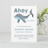 アホイ航海のエールシーブルーボーイベビーシャワー 招待状 (スタンド正面)