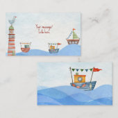 アホイ航海のキッズ水彩誕生日 エンクロージャーカード (正面/裏面)