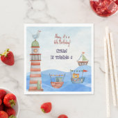 アホイ航海のキッズ水彩誕生日 スタンダードランチョンナプキン (インサイチュ)