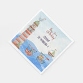 アホイ航海のキッズ水彩誕生日 スタンダードランチョンナプキン (角)