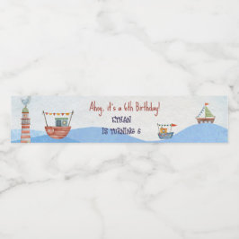 アホイ航海のキッズ水彩誕生日 ペットボトルラベル