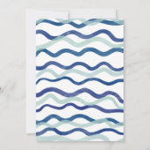 アホイ航海のセーラーボート青い赤の2番目の誕生日 招待状 (裏面)