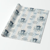 アホイ航海のタコパーソナライズされた誕生日 ラッピングペーパー (アンロールド)