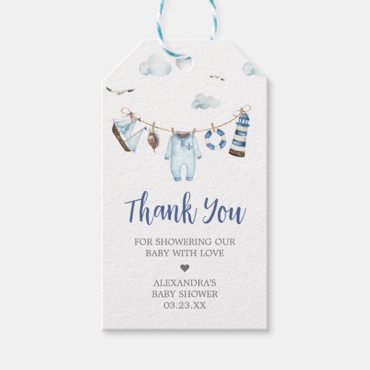 アホイ航海のベイビーシャワーメッセージカード ギフトタグ (正面)