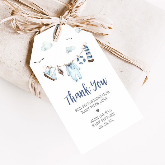 アホイ航海のベイビーシャワーメッセージカード ギフトタグ