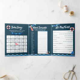 アホイ航海のライトハウス船シーボーイズ最初のパーティー 三つ折り招待状