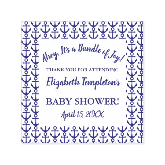 アホイ航海の赤ちゃんシャワーありがとうスタンプ セルフインキングスタンプ (デザイン)