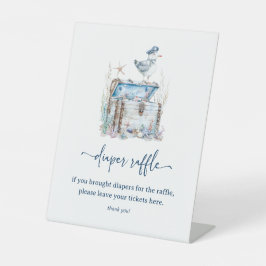 アホイ航海の赤ちゃんシャワーおむつラッフル 台座サイン