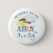 アホイ赤ちゃんシャワーを浴びるのは男の子ママ 缶バッジ (正面)