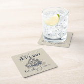 アホイ！その男の子のヴィンテージ航海のシャワーの装飾 スクエアペーパーコースター (インサイチュ)