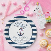 アホイ、それは男の子の海軍航海の白の赤ん坊シャワーだ ペーパープレート (パーティー)