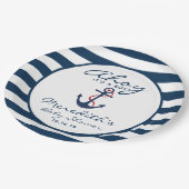 アホイ、それは男の子の海軍航海の白の赤ん坊シャワーだ ペーパープレート (アングル)