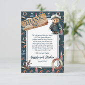 アホイ、それは男の子テディ航海のベア赤ちゃんシャワー サンキューカード (スタンド正面)