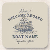 アホイ！ようこそ船パーソナライズされたヴィンテージ航海の コースター (正面)