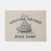 アホイ！ようこそ船パーソナライズされたヴィンテージ航海の ドアマット (正面)