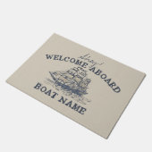 アホイ！ようこそ船パーソナライズされたヴィンテージ航海の ドアマット (アングル)