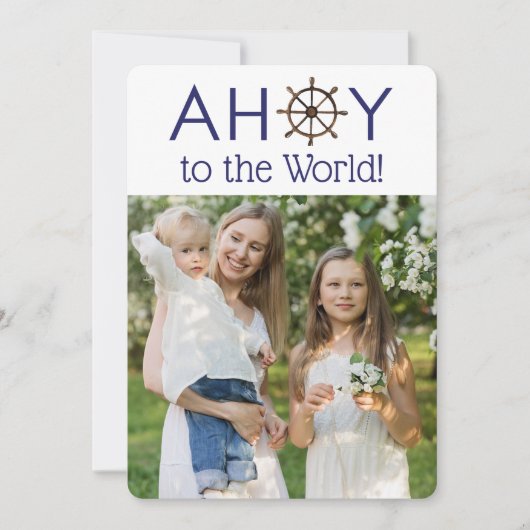 アホイ・ジョイ・トゥ・ザ・ワールド・クリスマス・航海のフォト シーズンカード (正面)