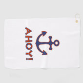 アホイ!ブイ+いかりデザイン赤+青 ゴルフタオル (横)