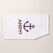 アホイ!ブイ+いかりデザイン赤+青 バスタオルセット (ハンドタオル)