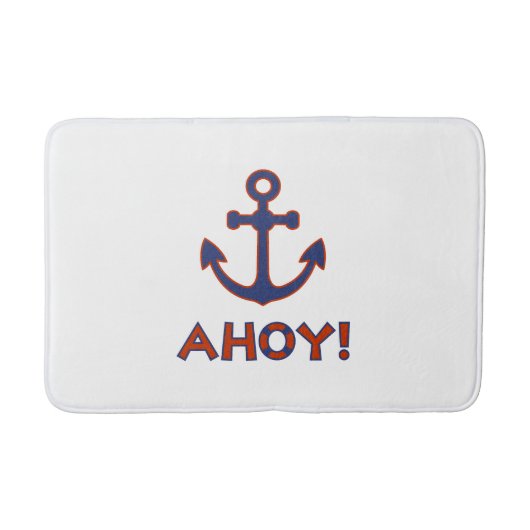 アホイ！ブイ+いかりデザイン赤+青 バスマット (正面)