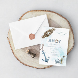 アホイ！ベビー航海のシャワー招待状 招待状