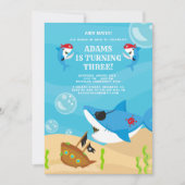 アホイ・マテイ！シャークパイレーツアンダーシーズ誕生日 招待状 (正面)