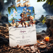 アホイ・マテイ！パイレーツパラダイスアイランド誕生日バッシュ 招待状