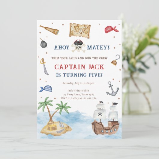 アホイ・マテイ!海賊船トレジャーボーイ誕生日 招待状 (スタンド正面)