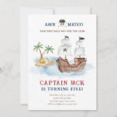 アホイ・マテイ！海賊船トレジャーボーイ誕生日 招待状 (正面)