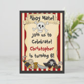 アホイ・メイト!海賊スカルnクロスボーンズレッド誕生日 招待状 (スタンド正面)