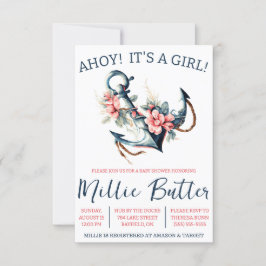 アホイ！女の子だ！フローラいかりベビーシャワー 招待状