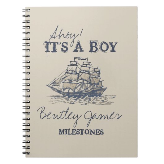 アホイ!少年のヴィンテージ航海のベビー ノートブック (正面)